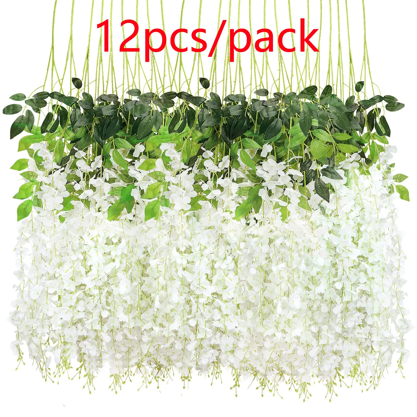 

12pcs Artificial Wisteria Flowers String Hanging Garland Outdoor Wedding Garden Arch Home Party Decoration Fake Flower Plants