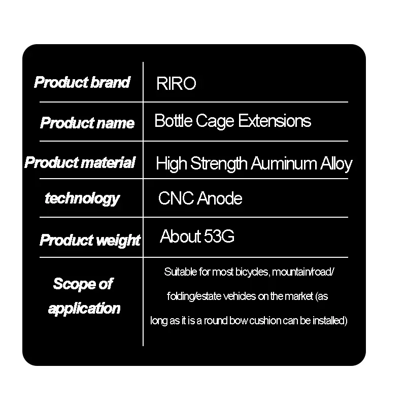 Description Picture 3 of itemRIRO Aluminum Bike Bottle Cage Extender for Saddle Easy To Install Bicycle Drink Water Holder Converter Road Cycling Accessories