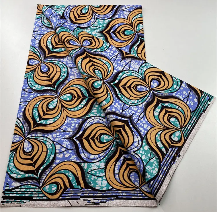 Fabric 100% Cotton Batik Ankara Fabric For Dress Newest Guaranteed Veritable Real African Wax Prints 6Yards S01 2
