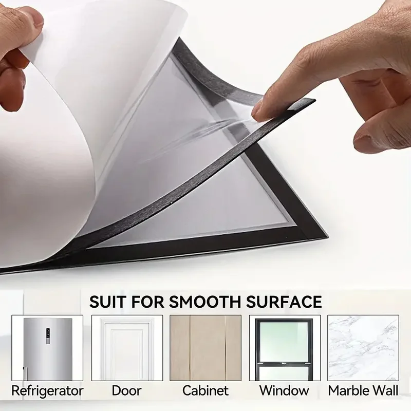A4 Magnetic Photo Frame 8x12in Rubber Self Adhesive Soft Picture Frame Document Canvas Painting Shop Window Advertising 1/5pcs
