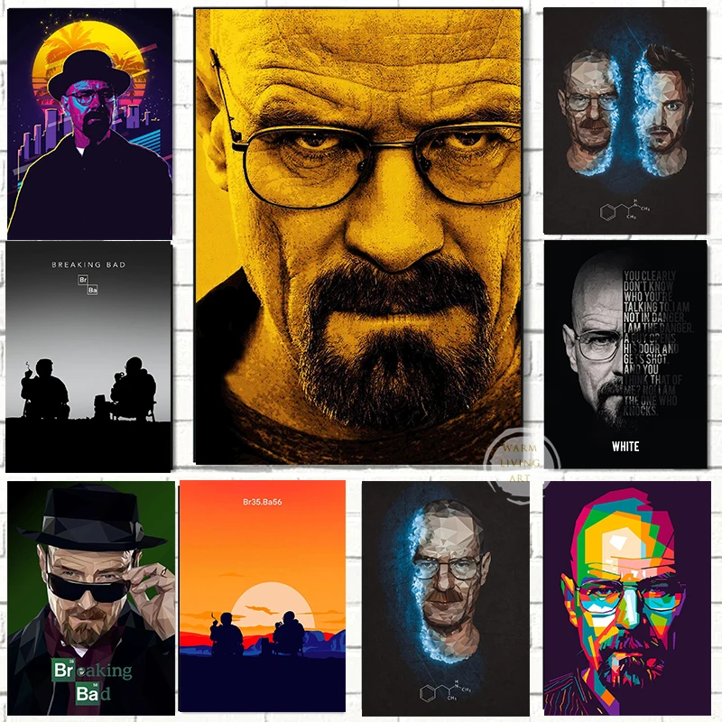 Poster Film Klasik Breaking Bad Lukisan Kanvas Antik Gambar Seni