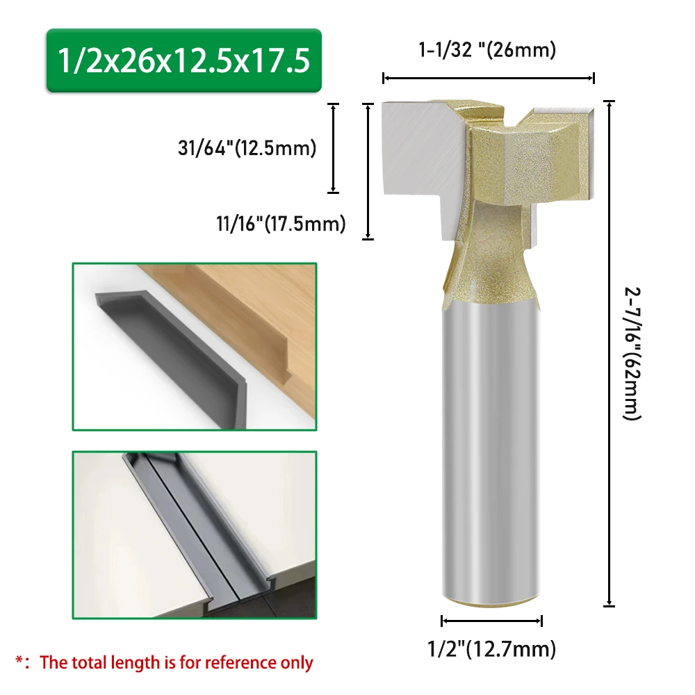 LAVIE 1pc 1/2 Schaft T-Slot Cutter Router Bit T Schlitzen Fräser Legierung Stahl Beruf Hohe für Holz Holzbearbeitung Werkzeug – Detail 7