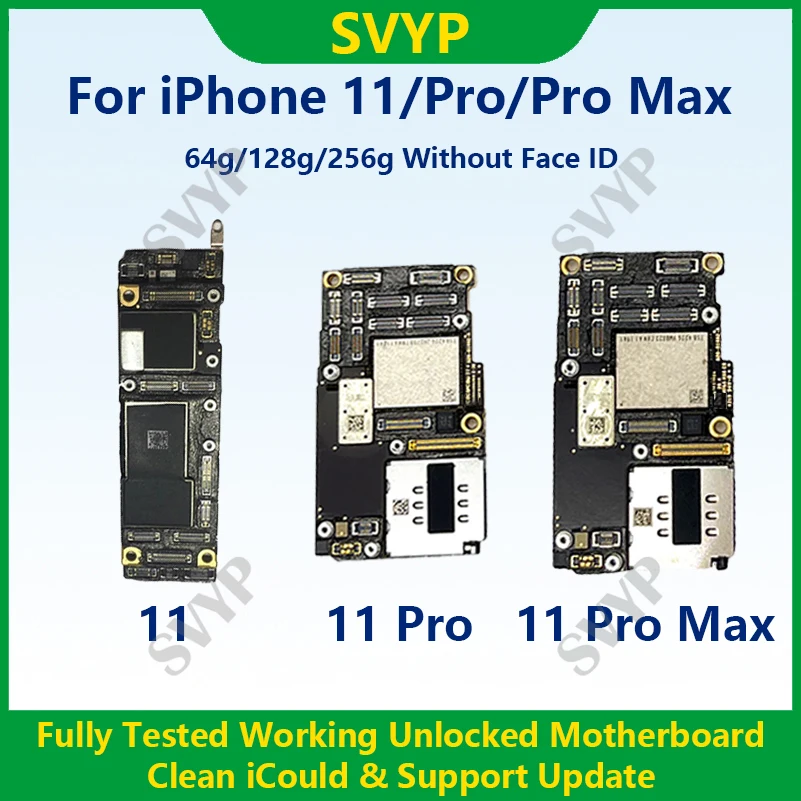 Authentic Motherboard For iPhone 11 Pro Max 64g/256g Unlocked Mainboard Without Face ID Clean iCloud ping iphone motherboard