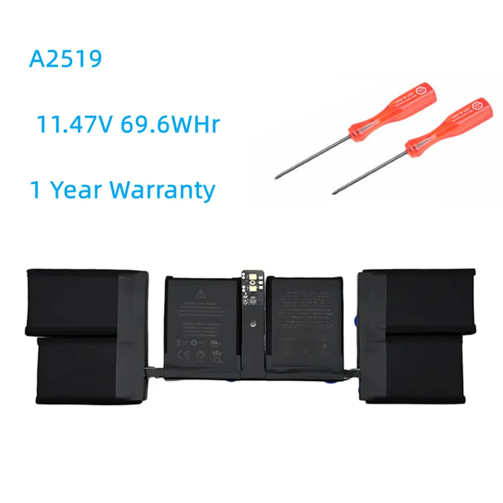 A2519 11.47V 69.6WHr 6068mAh Laptop Battery for Apple MacBook Pro 14 A2442 (Late 2021) MKGR3LL/A EMC3650 pinzheng laptop battery a1494 for apple macbook pro 15 a1398 retina late 2013 mid 2014 a1417 me293 me294 mc975 mc976 battery