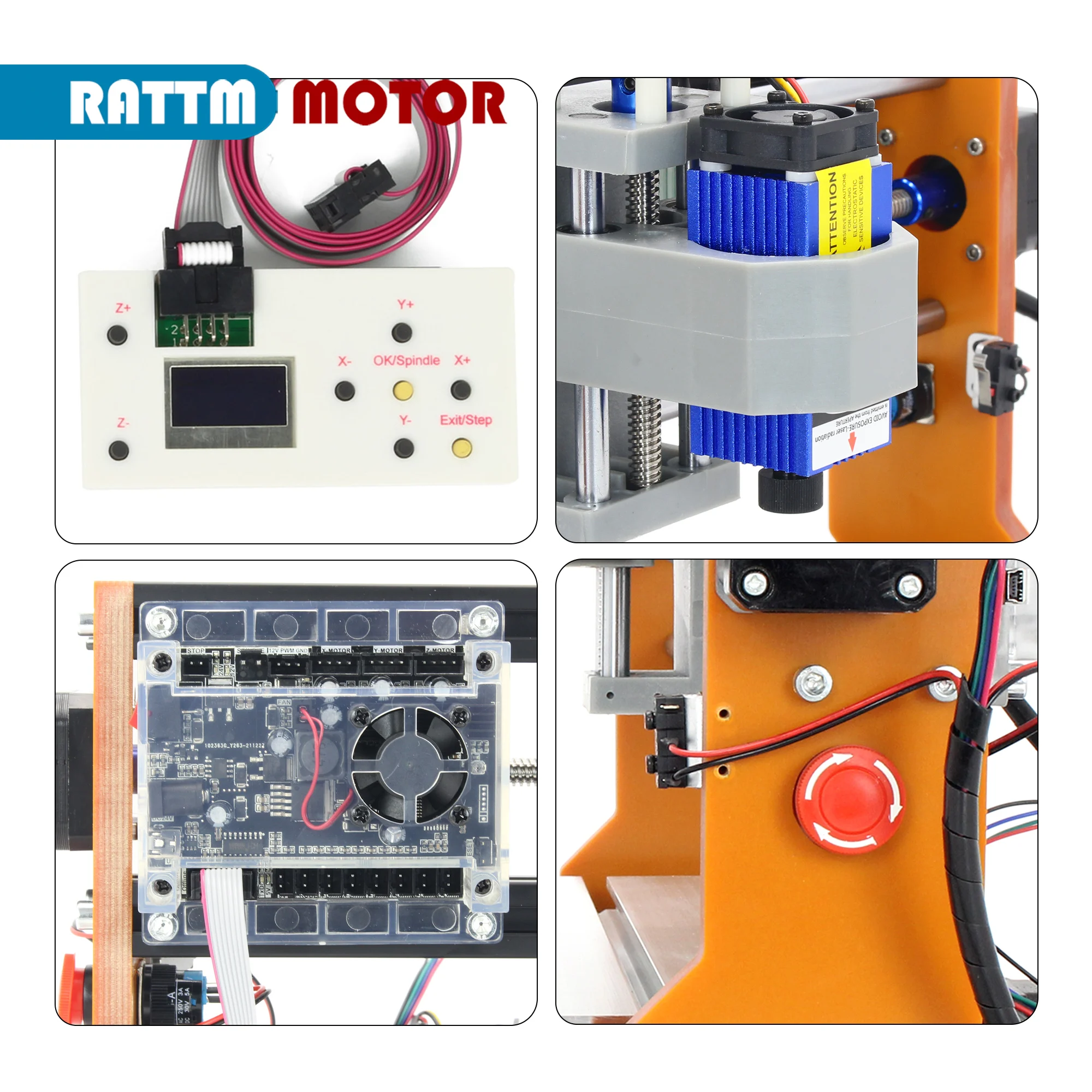 RATTMMOTOR Upgrade 3018 PRO CNC Wood Router Machine Kit 3 Axis GRBL DIY Min RATTMMOTOR Upgrade 3018-PRO CNC Wood Router Machine Kit 3 Axis