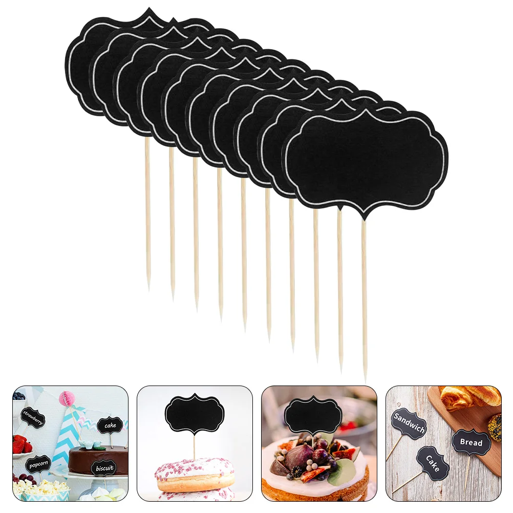 

Chalkboard Cupcake Picks Writable Sign Picks Markers blackboard sticker label wedding party cheese buffet name price tag