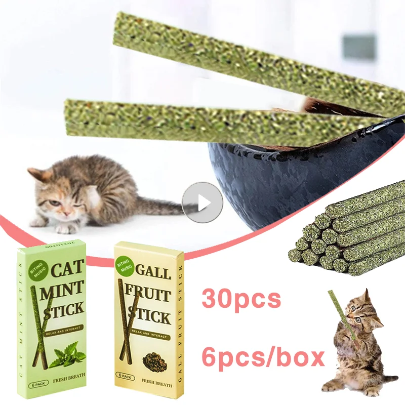 

6 палочек/коробка, искусственная естественная Серебряная лоза, кошка, Мятная палочка, котята, моляр, чистящие зубы, устойчивые к укусам игрушки, палочка для кошек