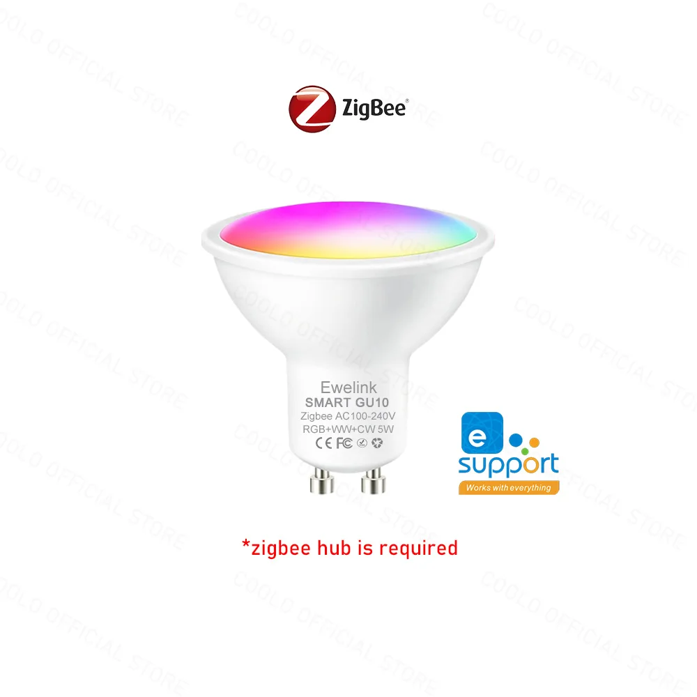 ZigBee GU10 WiFi Smart LED Glühbirne RGB W+C 5W Dimmbare Lampen EWelink APP Control Spotlight Glühbirne Funktioniert mit Alexa Google Alice