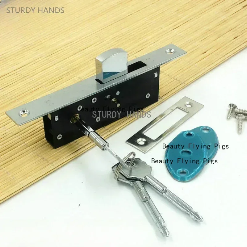 1 set Aluminum Alloy Sliding Door Hook Lock Sliding Exit Door Floor Lock Hardware Accessories Portable Lock