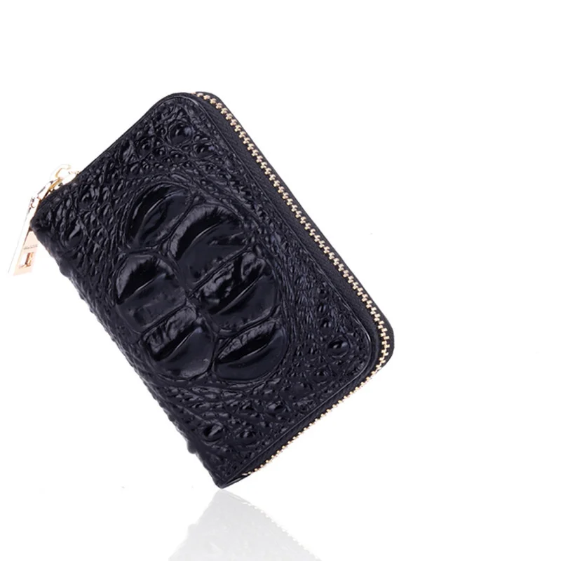Women Multi Function Mini Zipper Wallet High Quality Casual Business Multiple Cards Coin Purses Genuine Leather Fashion Billfold