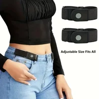 2 pièces/ensemble sans boucle ceinture élastique pour femmes hommes unisexe ceinture extensible pour pantalons jean boucle décontractée ceinture Invisible réglable gratuite 1