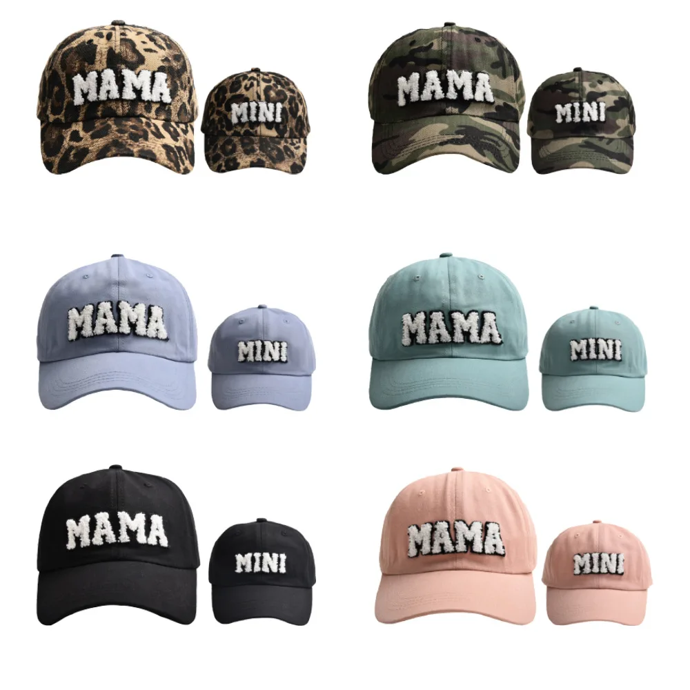 Camouflage Mama Baseball Caps For Women Adjustable Mama Mini Letter Snapback Dad Hat Cute Parent-Child Hats Boy Girl Summer Bone 2