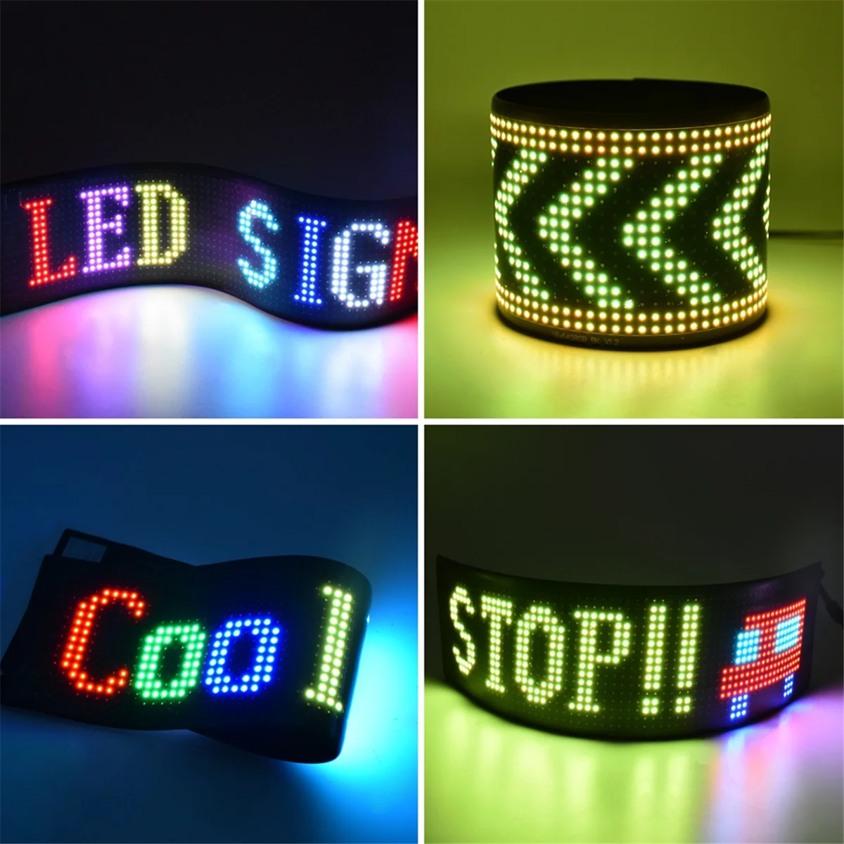 LED ȼ г, USB 5V  LED , RGB ũѸ ؽƮ ִϸ̼ ÷,  , 16X32 LED, 7x17cm