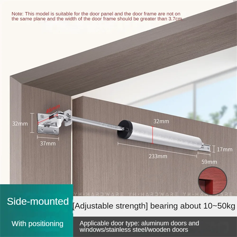 Automatic Door Soft Close 90 Degrees Positioning Stop Adjustment Door Closer Furniture Hardware