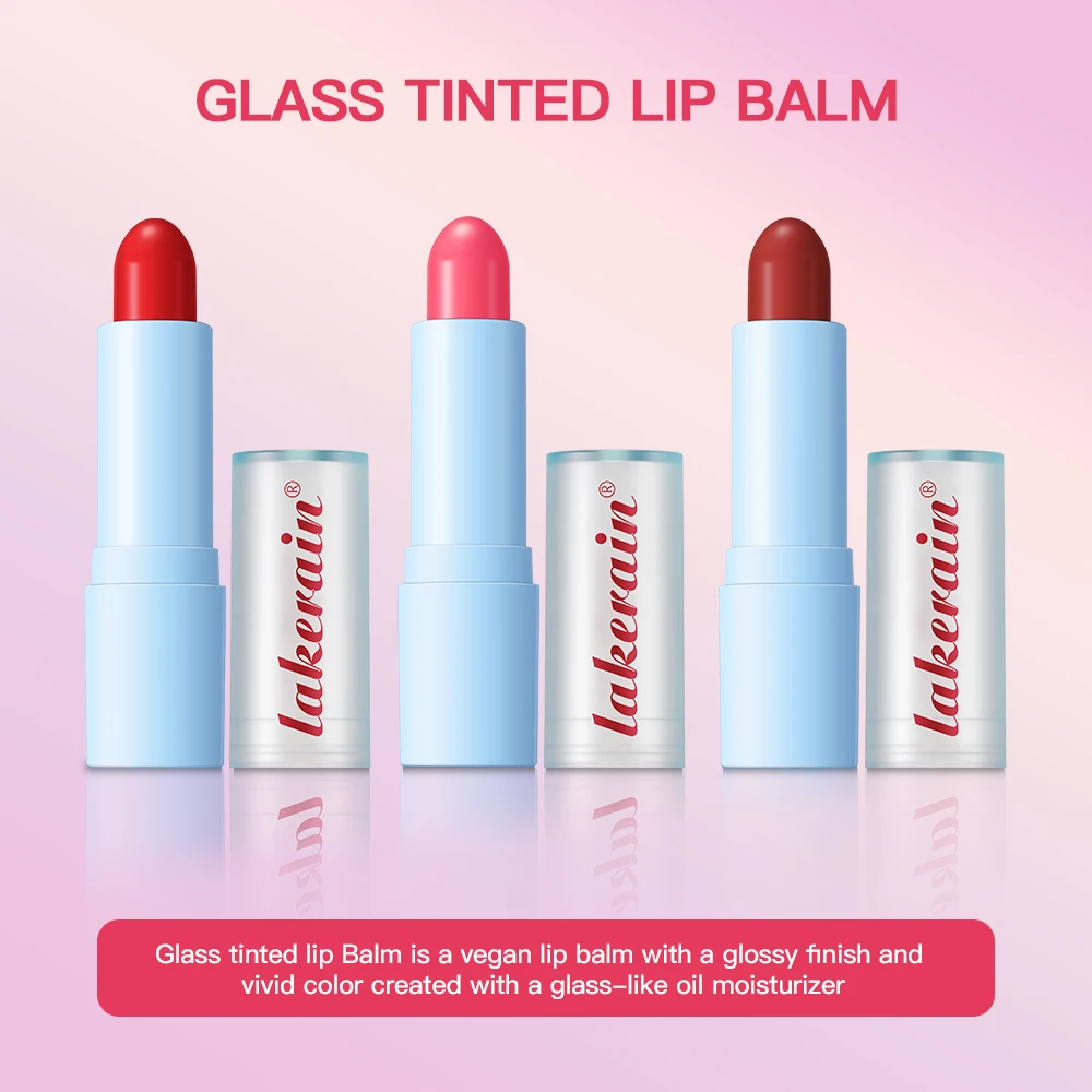 Glass Tinted Lip Balm Light Cherry Red Orange Glow Moisturizing Vegetarian Lip Balm With Bright Clear Color Korea Lip Cosmetics 4