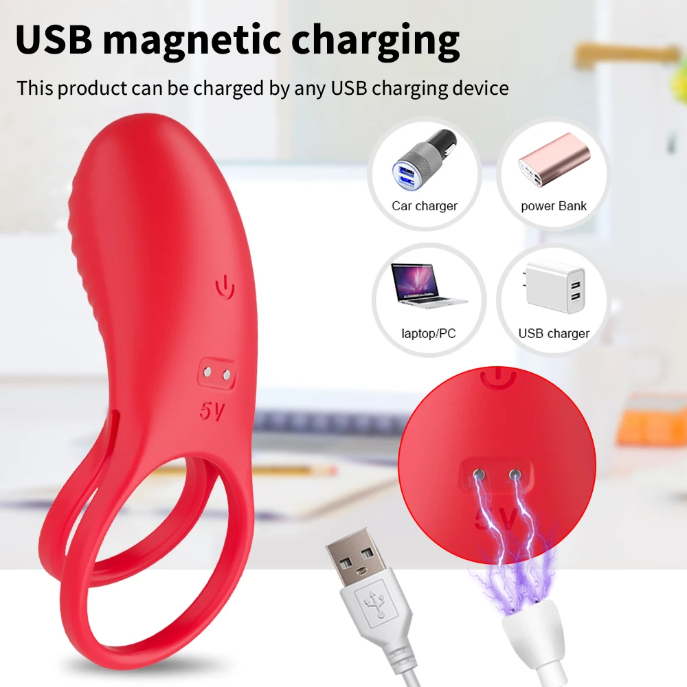 Anneaux vibrants pour couples, vibromasseurs, sextoys pour hommes, anneau retardateur d'éjaculation, accessoires sexy pour adultes masculins._voghion.com