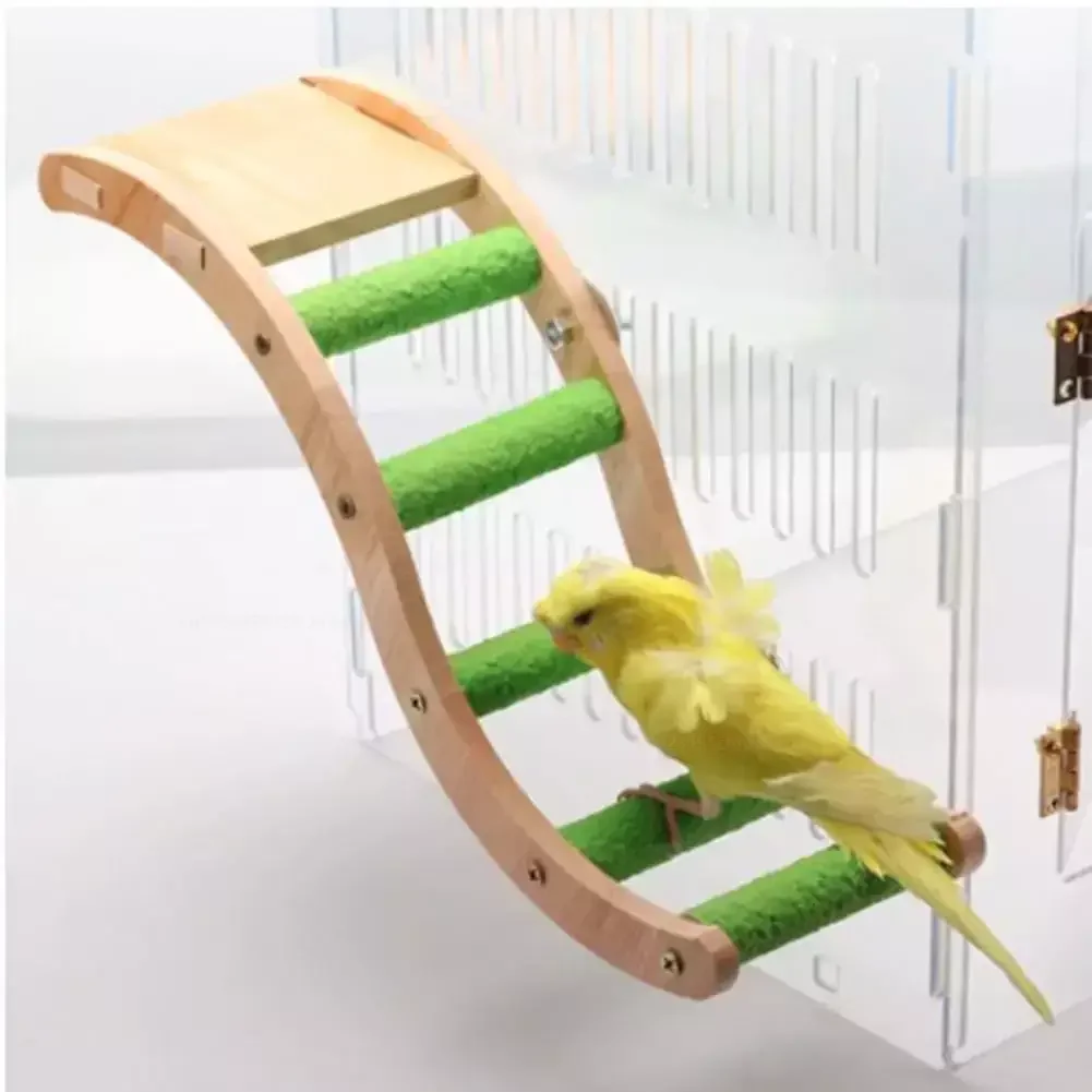 Pet Interactive Parrot Toy Colorful Ladder Wood Birds Ladder for Hamster Cage Funny Grinding Sticks Climbing Toy Bird Accessories bird toys