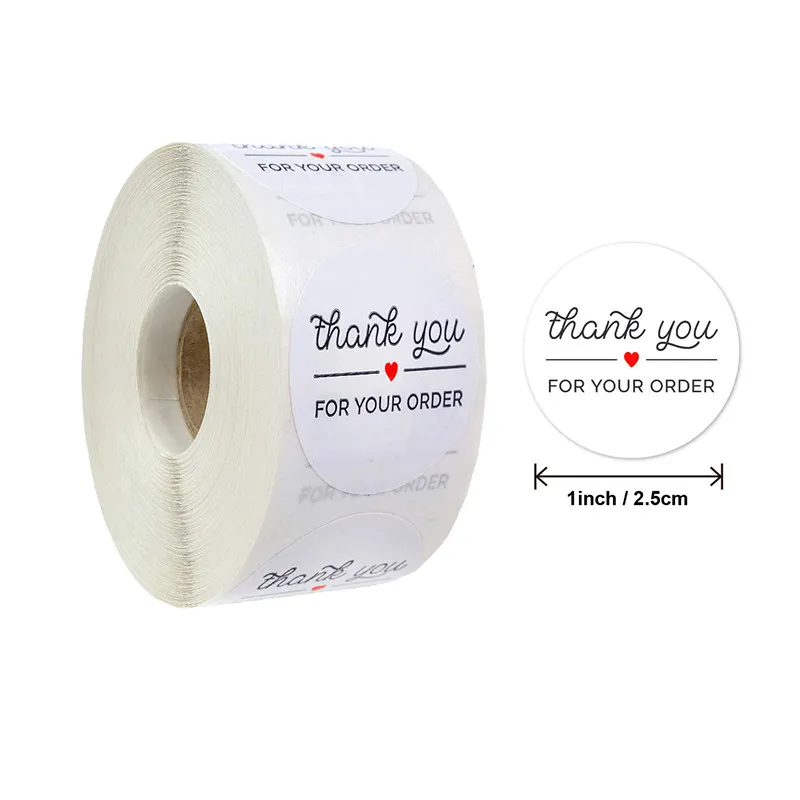 500pcs Kraft Paper Thank You Stickers