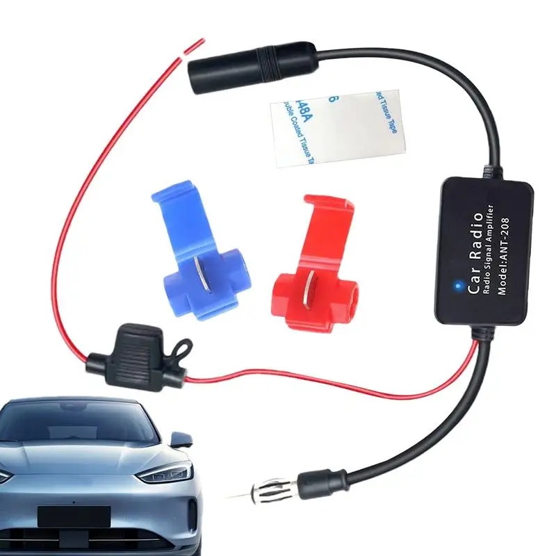 Car Radio Antenna Booster 12V Car Fm Radio Antenna Signal Booster Antenna Signal Amplifier Antenna Booster For Car Accessories