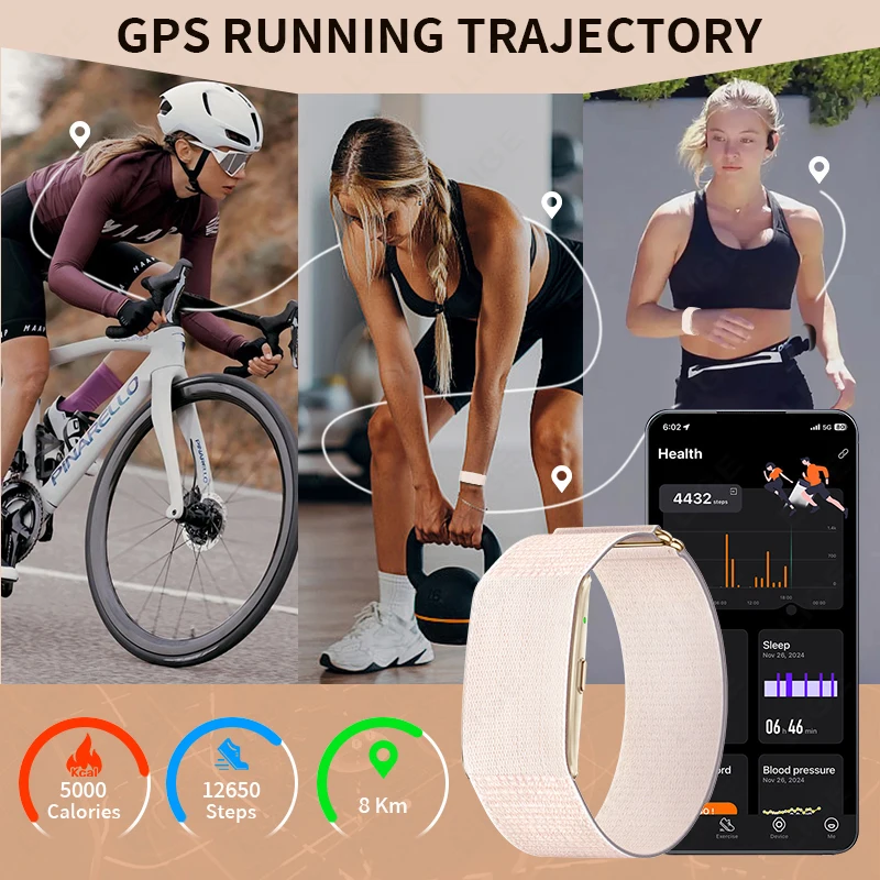 GPS 궤적 HRV 모니터 스포츠 밴드 화면 없는 초경량 만보계 피트니스 트래커 AI 분석 건강 스마트 팔찌 2026