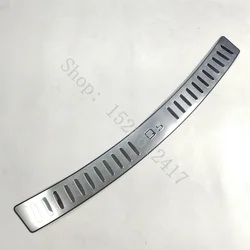 Stainless Steel Rear Bumper Protector Sill Trunk Tread Plate Trim - Premium Car Accessories (Silver)