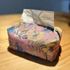 Restaurant Retro Tissue Box Home Living Room Tissue Box Light Luxury Fabric Bag Storage Embroidered Tissue Bag Wholesale 6