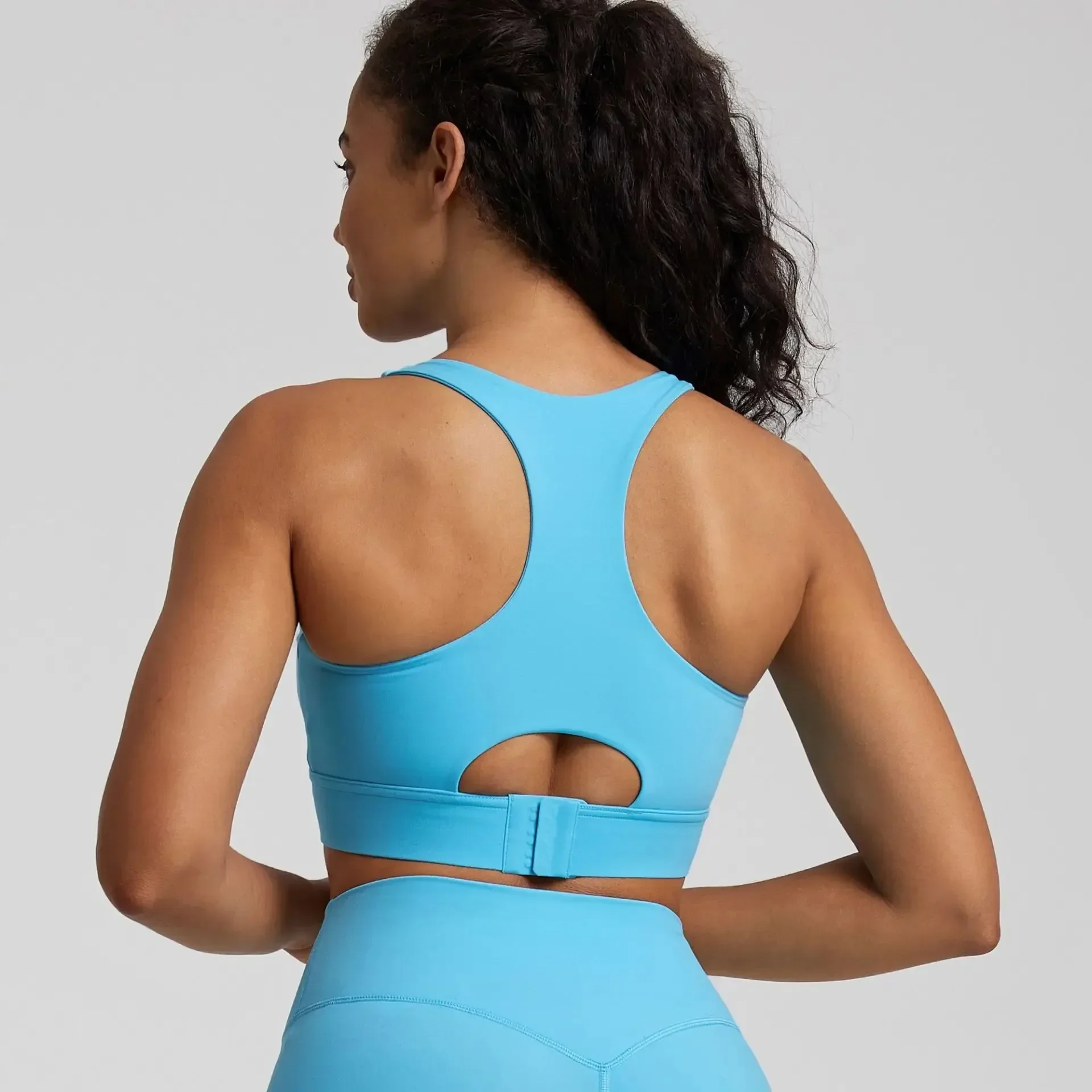 Lemon Round Neck Women Fitness Bra Tights Sport Yoga Tank Top Cutout Buckle Gym High Strength Comprehensive Training Jog