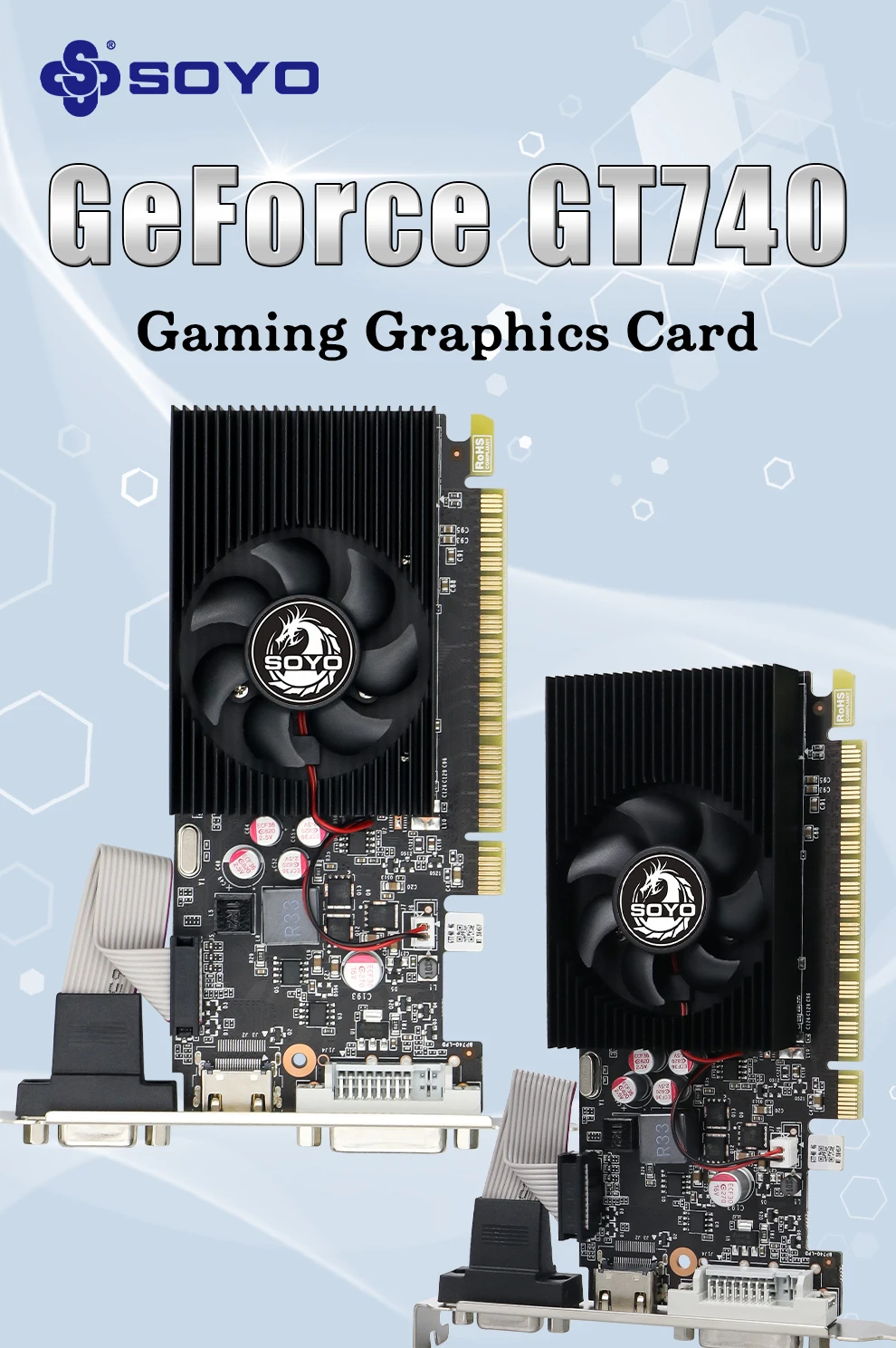 Grafikkarten SOYO NVIDIA GT740 4G GDDR3 128 Bit HDMI + DP + DVI Grafikkarte für Desktop-Computer, Spiele-Computerkomponenten, GPU GT – Detail 1