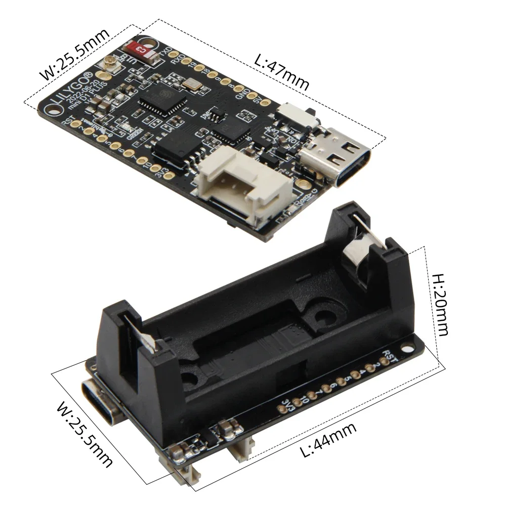 LILYGO® TTGO T-OI Plus ESP32-C3 RISC-V MCU Wireless Module Development Circuits Board Wi-Fi Bluetooth With 16340 Battery Holder