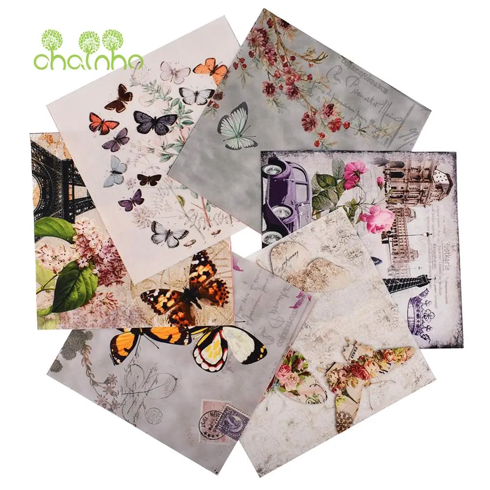 Chainho, искусственная ткань для рук, бабочка с Парижем, для шитья и квилтинга своими руками, чехол-книжка, материал для украшения дома
