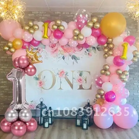 

32inch 1-3 Year Gold Number Foil Balloons Happy 1st Birthday Party Decorations Kids Baby Shower Helium Baloon Birthday Globos