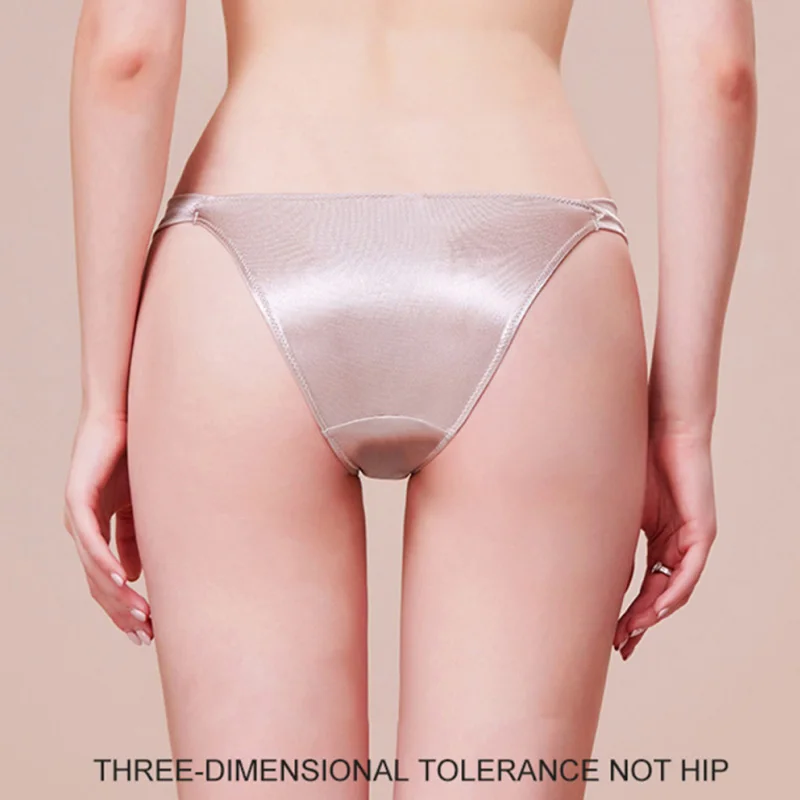 

Women Sexy Imitation Silk Satin Underwear Low Rise Smooth Seamless Lace Briefs Rhinestone Thongs Ladies Soft Breathable Lingerie