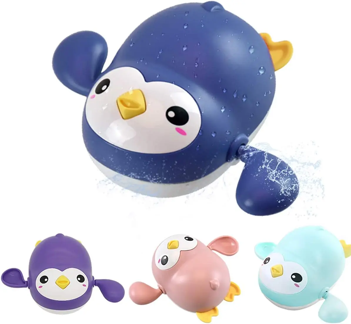 

Baby Bath Toys Wind up Penguin Bathtub Toys Toddlers Swimming Floating Playing Set in Bathroom Beach Pool Water Playset Gifts