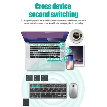 Wireless Keyboard Bluetooth 5.0&2.4G Mini Multimedia teclado bluetooth For Laptop PC TV iPad Macbook Android iPad keyboard 3