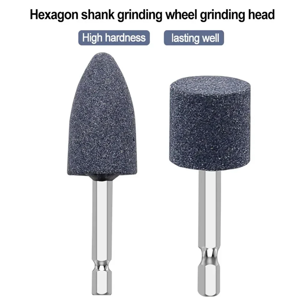 Tool Grinding Head Practical Hexagonal Shank Sharpening Head Tool Brown CorundumCone Grinding Drill Wheel