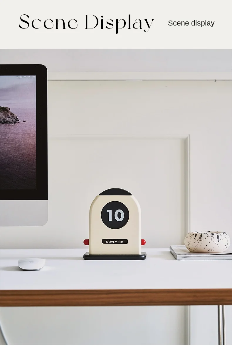 Nordic Style Designer Wooden Retro Calendar Creative Perpetual Calendar Desk Calendar Ornaments