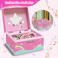 Magical Unicorn Jewelry Box, Spinning Unicorn with Jewelry Drawer, Small Rectangular, Square Jewelry Box 2