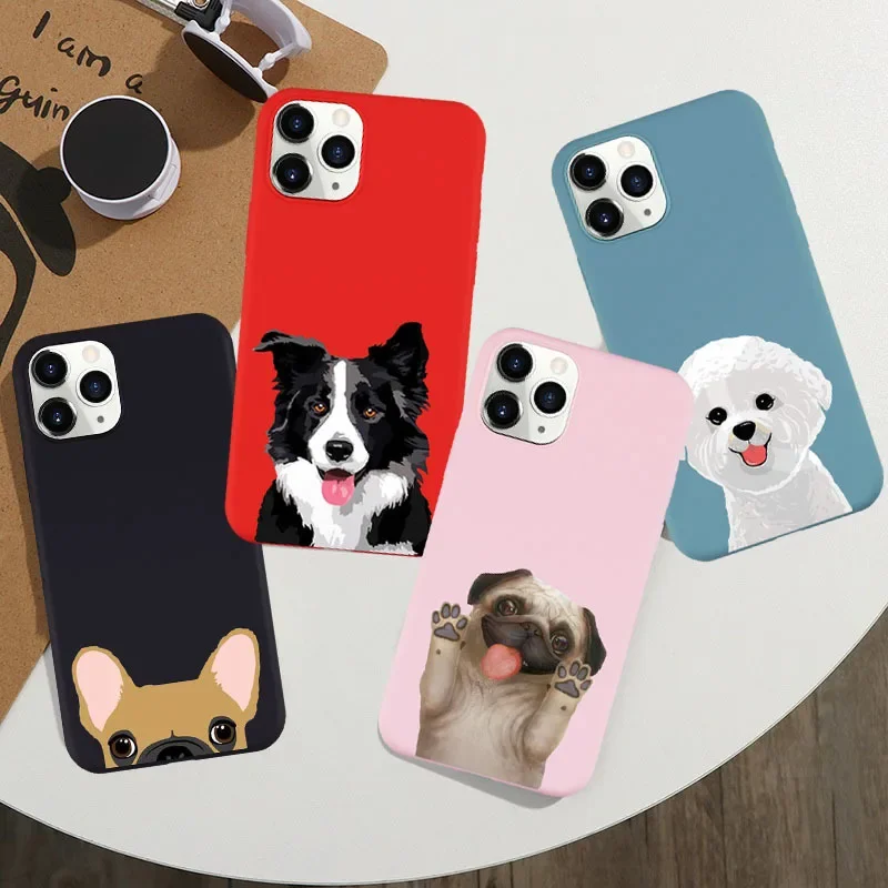Adorable French Bulldog Poodle Border Collie Silicone Phone Case Cover