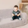 Kids Extra Wide Chairs for Toddler,2-in-1 Toddler Soft Sherpa Couch Fold Out,Convertible Sofa to Lounger for Girls and Boys,Grey 6