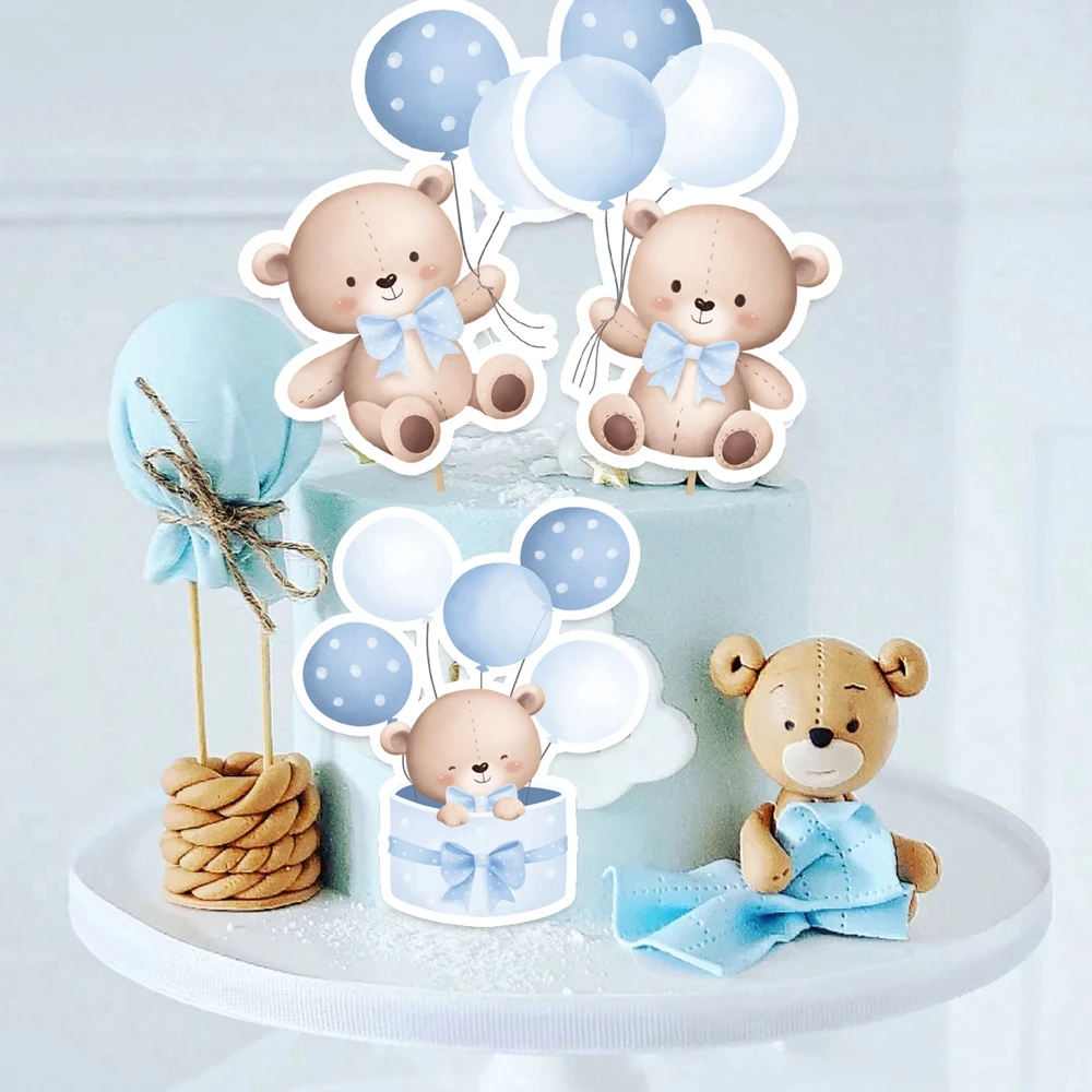 Cake Topper 20pcs Carton Bear Paper Cupcake Toppers for Baby Shower Party
