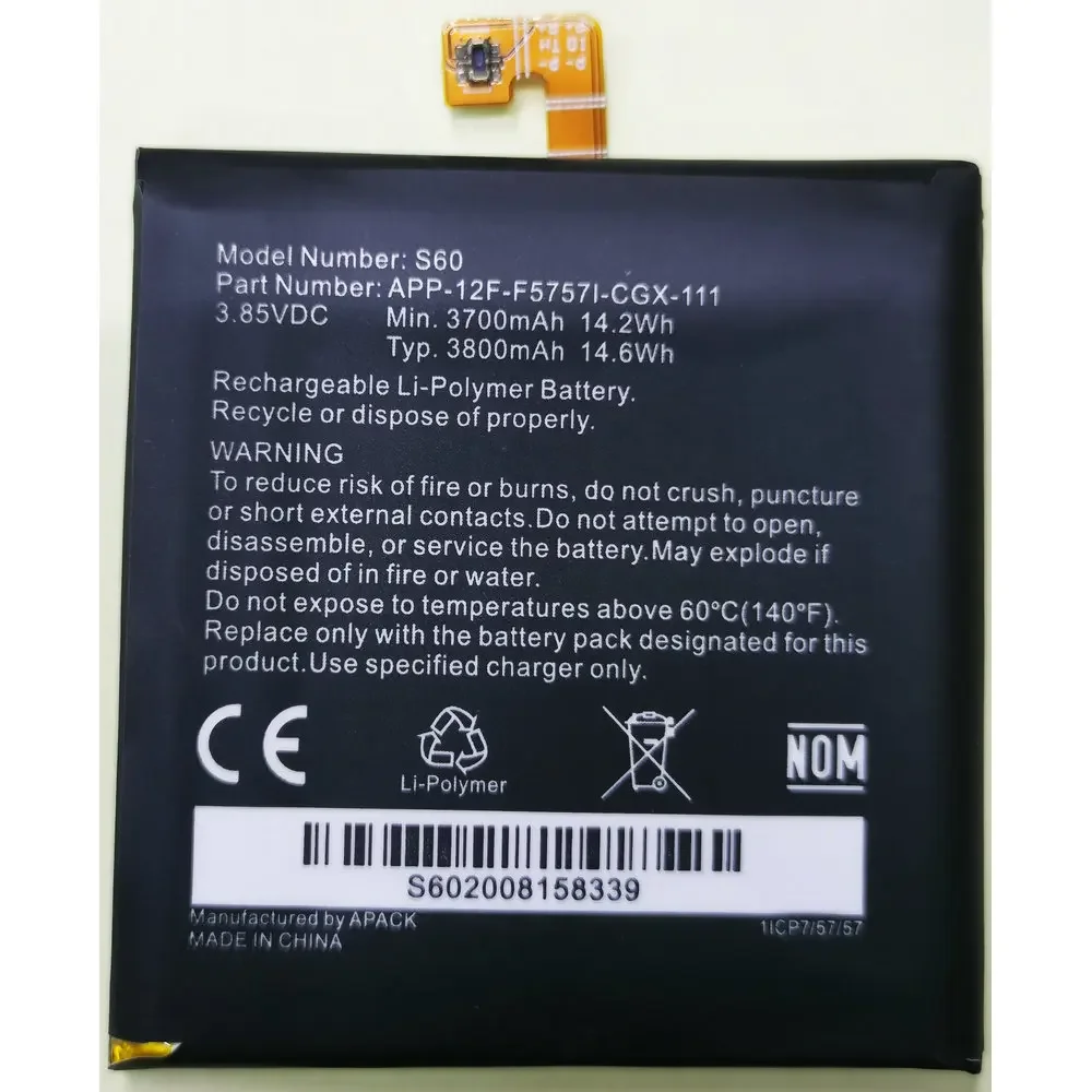 Nuova Batteria Per Telefono Cellulare Cat S60 App-12F-F57571-Cgx-111