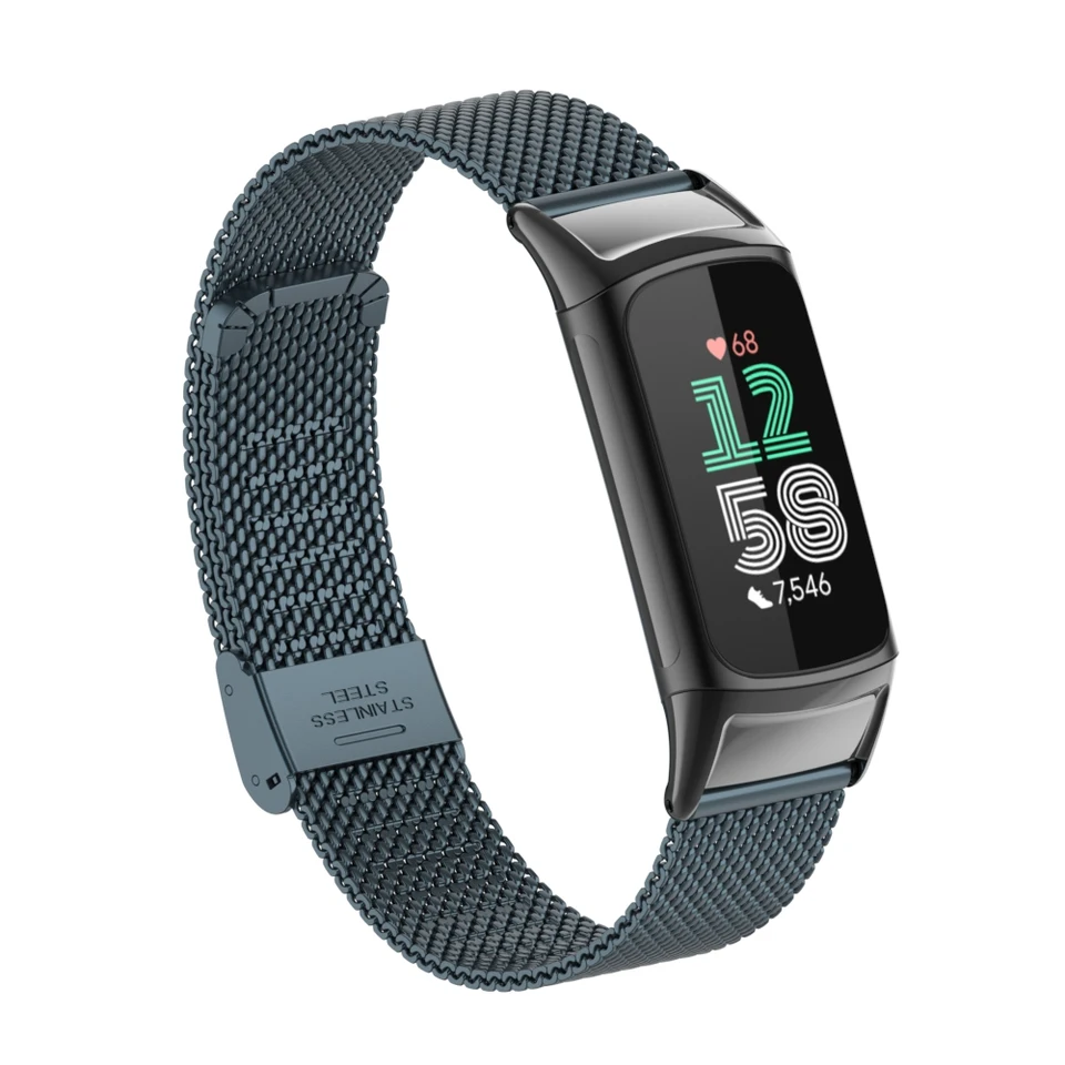 Per Fitbit Charge 5/6 Cinturino In Acciaio Inossidabile Con