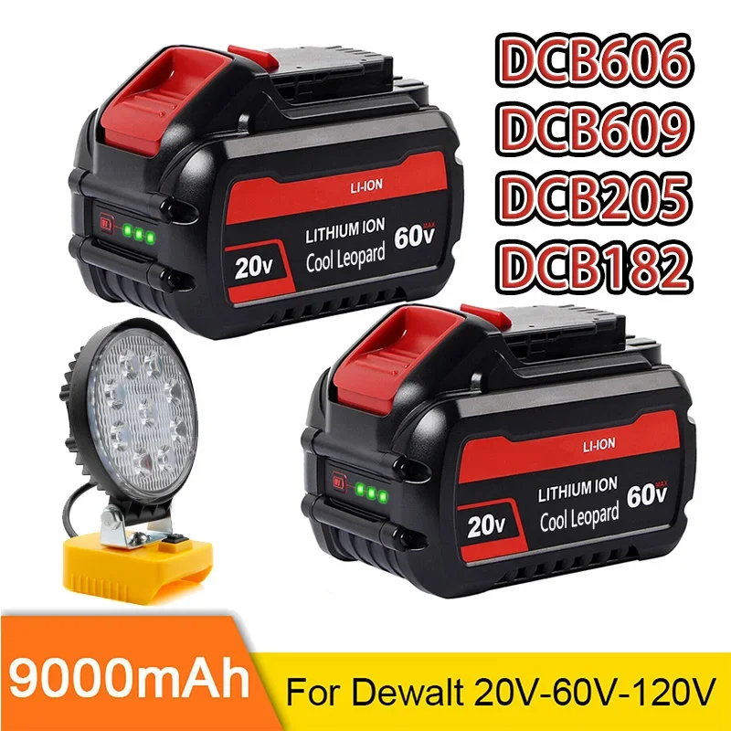 

For Dewalt 60V Rechargeable Lithium Ion Batteries Pack,for Tools Power Drill DCB606 DCB612 DCB609 DCB205 DCB18 Li-ion Battery