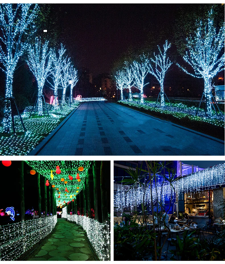 220V 110V LED String Light 10M 20M 30M 50M 100M 8 Modes Christmas Fairy Lights Waterproof Outdoor Holiday Wedding Decoration battery operated fairy lights