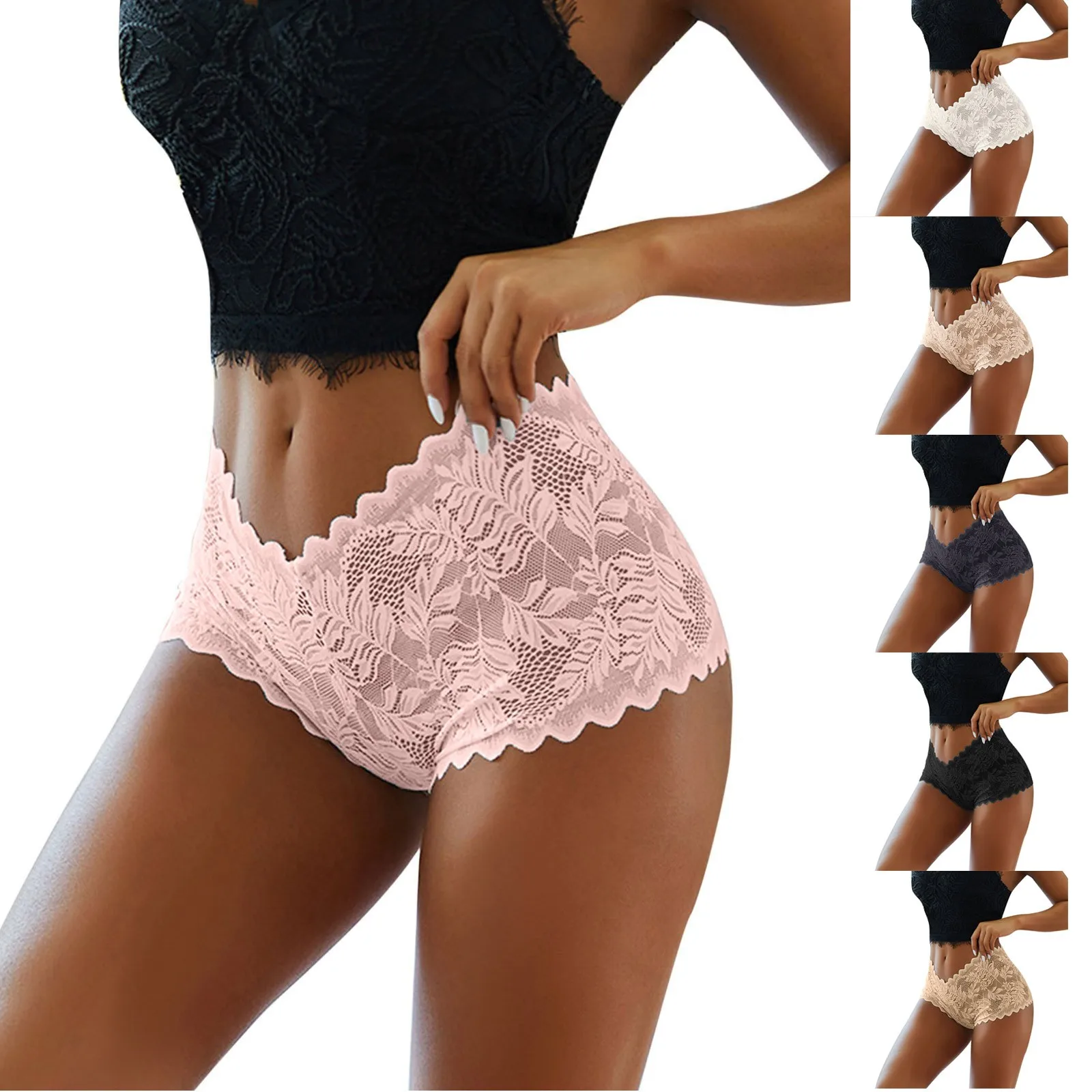 

Bikini Panties Womens Underwear Sexy Lace Panties Stretch Soft Ladies Hipster Briefs Underwear Lady Athletic Panties for Women