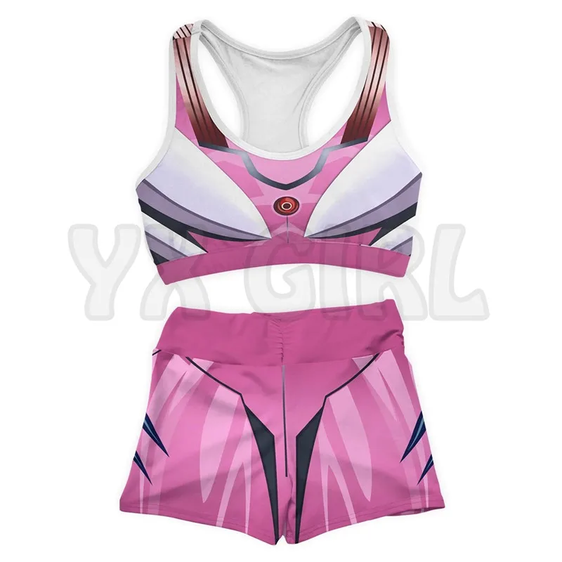 Neon Genesis  3D Printed Active Wear Set Combo Outfit Yoga Fitness Soft Shorts Women For Girl Short Sets