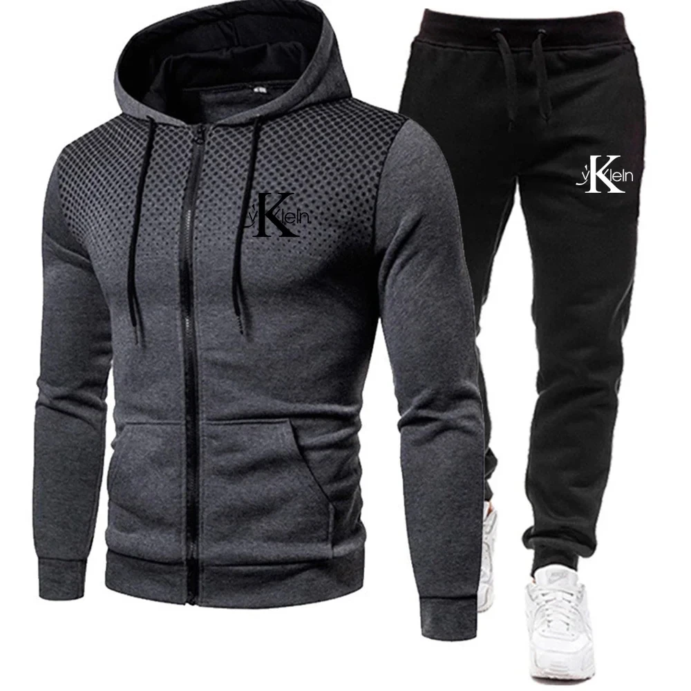 Survêtement de sport pour homme, sweat à capuche, vêtements de fitness, ensemble de course, jogging sportif, sports d'hiver imbibés, nouvelle mode
