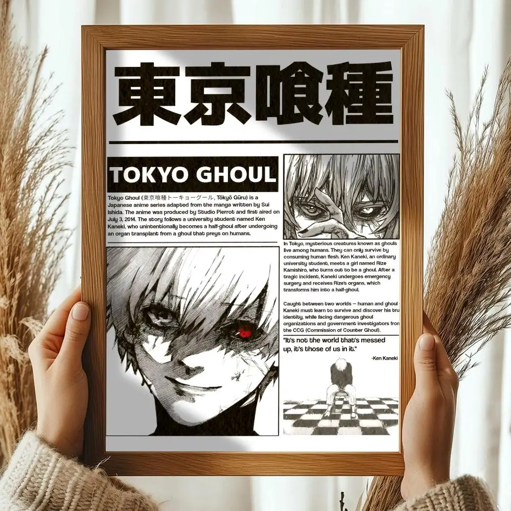 Anime-Inspired Tokyo Ghoul Art Linen Canvas Poster