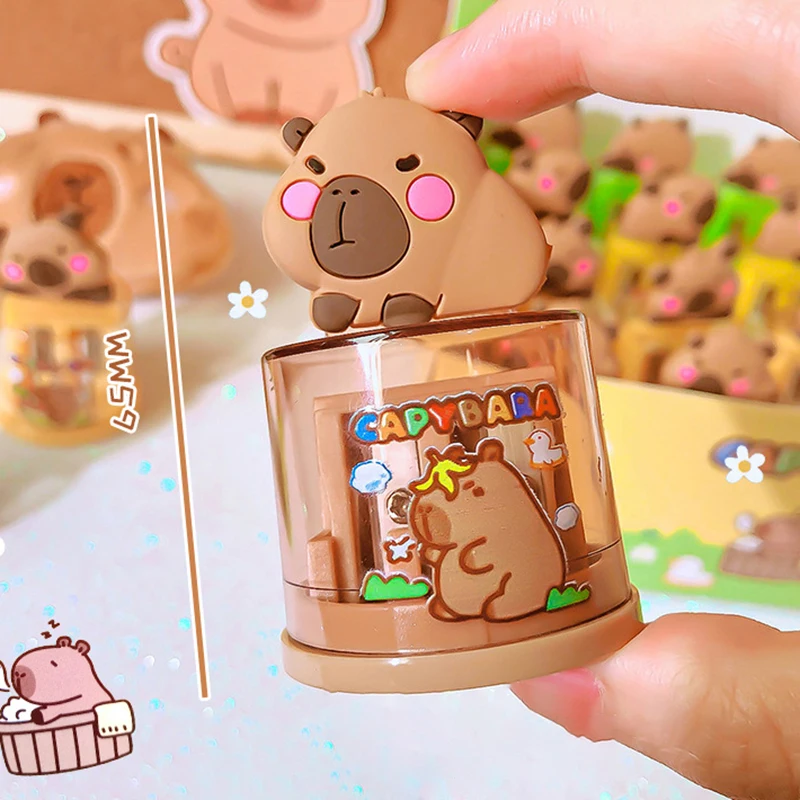 Kawaii Portable Capybara Pencil Sharpener Creative Cartoon Pencil Sharpener Office School Supplies Student Stationery Gifts pencil sharpener