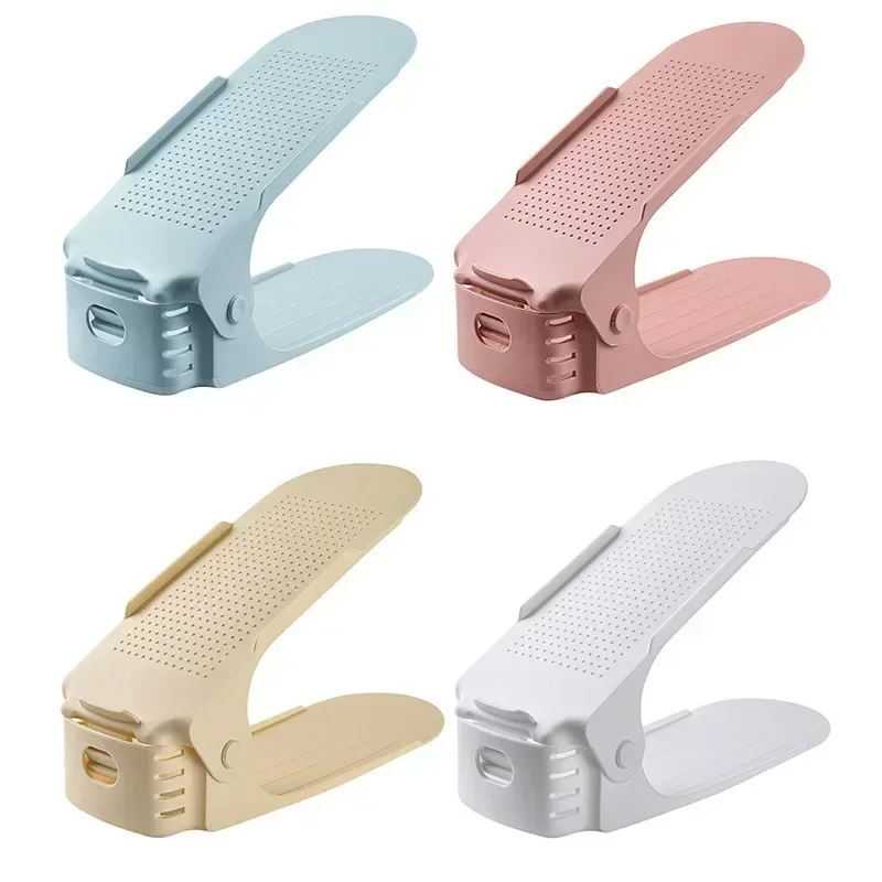 2Pcs Shoe Stacker Adjustable Shoe Slots Organizer Shoes Slots Space Saver Double Deck Rack Holder for Closet Organization Hot 3